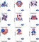 36-Piece 4th of July Cupcake Toppers - 9 Patriotic Designs Red White Blue Glitter Food Picks for Independence Day Party Decorations